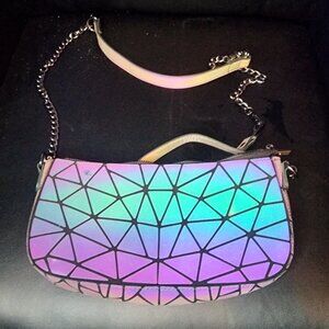 Iridescent Rainbow Geometric Purse